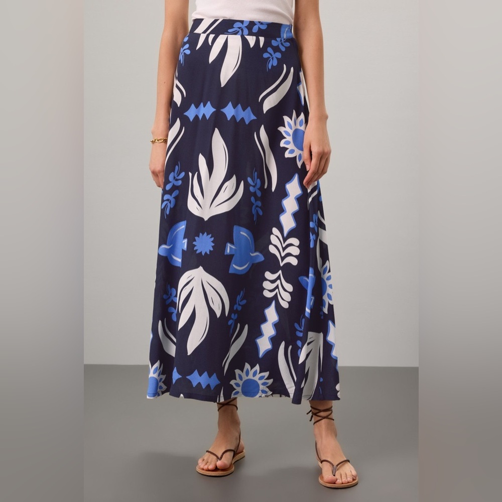 ($232 retail) Fifteen Twenty Black and Blue Maxi Skirt size large